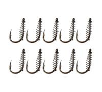 Yardwe 30 piezas Mosquetón Equipo de Pesca Agua Salada Anzuelo Trucha Anzuelo con Muelle Anzuelos Drop Shot Portátil Acero Carbono Carpa Plateada Y Carpa De Cabeza Grande