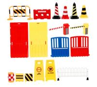 Yardwe 32 Piezas Modelo De Barricada De Tráfico Bloques Juguete De Letrero para Barrera De Tráfico En Miniatura Material Didáctico Escolar Obstáculos El Plastico