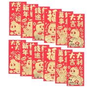 Yardwe 36piezas Rojo de Año Estilo Chino Paquetes Rojos Tradicionales Decoraciones Año Lunar Sobres de Papel para Fiesta de Primavera