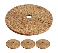 Yardwe 4 Piezas Anillo de Mantillo de Fibra de Coco, Estera de Fibra de Coco para Macetas y Flores, Color Caqui, Protege Raíces de Plantas, Resiste Heladas