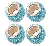 Yardwe 4 Piezas Anillo Decorativo del Reposacabezas para Coche Cristal Azul | Detalles Brillantes, Cierre Seguro, Personalización Rápida, para Postes del Asiento y Embellecer el Interior