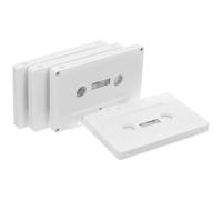 Yardwe 4 Piezas Caja de Casete Retro Vacía de Plástico Blanco | Estilo Vintage, Diseño Compacto y Ligero, para Proyectos Creativos, Música y Eventos, Superficie Lisa