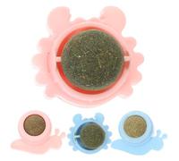 Yardwe 4 Piezas Juguete de Dentición para Gatos Bola Giratoria de Catnip | Plástico, Forma de Cangrejo y Caracol, Interactivo para Gato, Ayuda a Refrescar el Aliento y Quitar Sarro