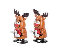 Yardwe 4 Piezas Juguetes de Cuerda Navideño con Bufanda Color Aleatorio Muñecos Mecánicos Que Caminan y Mueven la Cabeza para Fiestas Infantiles y Decoración Festiva Color