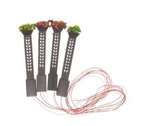 Yardwe 4 Piezas Luces de Calle comerciales estatuilla Mini farolas Mini Accesorio de decoración de jardín Modelo Mini Poste de luz farola para casa de muñecas Material de Abdominales