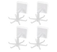 Yardwe 4 Piezas Soporte Giratorio Diseño de Múltiples Garras Fácil Instalación Multiusos en ABS y Almacenamiento Ordenado Color Blanco para Utensilios de Cocina en Cocina