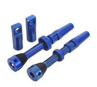 Yardwe 4 Válvulas De Bicicleta Kit De Vástago De Válvula para Neumáticos Sin Cámara Adaptadores Tapones Antipolvo Herramientas De Aleación De Aluminio Color Azul