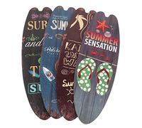 Yardwe 4piezas Decoración Surfera De Pared Tabla De Madera Cartel Retro Informal Para Fiestas De Playa y Hogar Para Amantes Del Océano