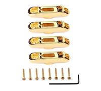 Yardwe 4piezas Puente Dorado de Repuesto Resistentes Partes del Puente de Guitarra para Instrumentos Musicales Adecuado para Escenario de Ensayo o Concierto