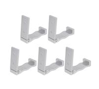 Yardwe 5 Ganchos Plegables de Aluminio para Pared con Diseño Abatible y Esquinas Redondeadas, Adhesivos y Resistentes para Colgar Toallas y Batas en Dormitorio o Lavandería
