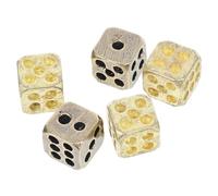 Yardwe 5 Piezas Dados de latón Dados para apostar artesanía Elegante Accesorio de Dados pequeños Dados de Juego Dados de Arte Dados de Cobre Mini Dados pequeños Dados Color Aleatorio