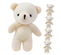 Yardwe 5 Piezas De Oso De Peluche Con Colgante Adorno Para Suave Para Fiesta Niña Oso De Peluche Multicolor Mini Llavero Peluche Pequeño Adorable Para Bebé Color Beige