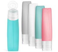 Yardwe 5 Piezas Juego de Viaje Recargables de Silicona de 80ml Bolsa Transparente y Diseño Opal, a Prueba de Fugas y Fácil de Limpiar para Uso en Viajes