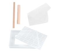 Yardwe 5 Piezas Kit de Herramientas para Hacer Turrón Reutilizable Moldes Rectangulares Antiadherentes de Plástico y Madera para Repostería y DIY Fácil Desmoldeo