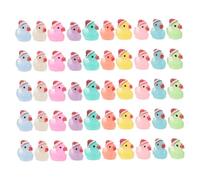 Yardwe 50piezas Patito De Navideño Que Brilla La Oscuridad Figuras De Resina Mini Estatua De Pato Decoración De Jardín De Hadas DIY Adorno para Casa De Muñecas