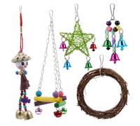 Yardwe 5piezas Juguete para Pájaros Campanas y Columpio para Aves Accesorios Coloridos para Jaulas De Periquitos y para Masticar y