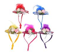 Yardwe 5piezas Sombreros Decorativos para Gallina Mini Gorros Redondos para Mascota Accesorio de Disfraz con Correa Elástica Ajustable para Pollo Pato Loro Aves de Corral para Fotos