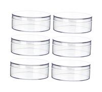 Yardwe 6 Cajas Transparentes Redondas de Ps con Tapa, Caja Organizadora para Dulces y Manualidades, Tamaño 12x4 Cm, Cajitas Pequeñas para Fiesta y Almacenamiento Múltiple
