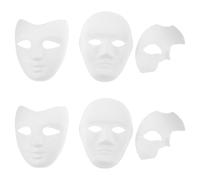 Yardwe 6 máscaras de papel blanco: máscaras faciales en blanco para niños, para decorar y pintar, disfraces para proyectos artísticos, fiestas de Halloween y carnavales.