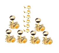 Yardwe 6 Piezas Cadena de bloqueo correcta clavijas sintonizadores Afinación cabezales de máquina de guitarra clavijeros de guitarra clásica afinadores de guitarra acustica Metal Dorado