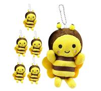Yardwe 6 Piezas pequeño colgante de abeja favores de fiesta de abejas para juguete de peluche de abeja animal de peluche de abeja llavero de abeja algodón