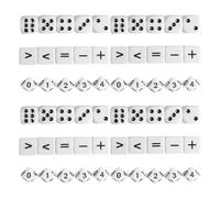 Yardwe 60 Dados didácticos (Incluye Dados de Operaciones matemáticas, números y Puntos), Piezas acrílicas pequeñas para Juegos de Mesa, 16 mm, Ideales para Actividades educativas en aulas