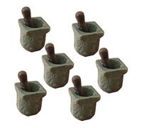 Yardwe 6piezas Accesorios De Casa De Muñecas Miniatura De Mortero y Pilón De Piedra Decoraciones para Cocina y Escenas para Dioramas y Oficinas