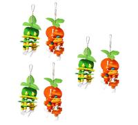 Yardwe 6piezas Juguete Colgante para Periquitos y Bloques De Madera para Morder y Entrenamiento De Habilidades Diseño Naranja y Manzana para Aves Pequeñas
