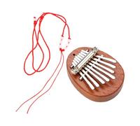 Yardwe 8 Calimba de madera llaves piano de pulgar dedo instrumento portátil Pequeños instrumentos musicales kalimba instrumento musical pulgar Metal Marrón claro