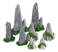 Yardwe 8 piezas decoración de jardín zen asiático bonsái figura de montaña acuario mini escultura de montaña miniatura accesorios de jardín decoración maceta decoración tanque declive roca jardín