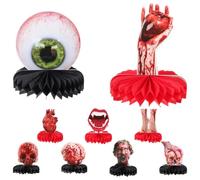Yardwe 9 Piezas Decoración de Mesa para Fiestas de Halloween Adornos de Panal Sangriento de Papel, Accesorios Fáciles de Usar que Promueven Ambiente de Terror y Fondo para Pared