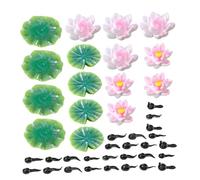 Yardwe Adorno De para Tarta Decoración De Estanque De Jardín Adornos De Resina para Acuario Plantas De Estanque Falsas Nenúfares Flotantes Estatua De En Miniatura