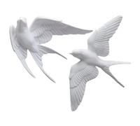 Yardwe Adornos De Pájaros 3d Decorativos De Resina Para Decoración De Pared De Sala De Estar y Hogar, Figuras Simulación De Golondrina, Juego De 2 Piezas Para Jardín y Patio