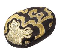Yardwe Almohadilla Redonda para Cuenco Tibetano Negro de Algodón Ligero Diseño Tradicional, Soporte Adecuado para Cuencos Cantores en Decoración del Hogar o Templos Budistas