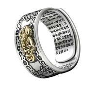 Yardwe Anillo Creativo para Hombre de Aleación con Diseño de Escritura Sagrada Joyería de Dedo Vintage Unisex Accesorio Simbólico para Ocasiones Especiales y Protección