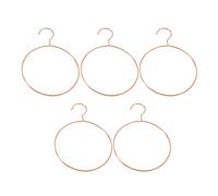 Yardwe Anillo de Perchas de Metal 5 Piezas de Perchas de Ropa Redondas Antideslizantes Cinturón/Corbatas Organizador para Armario de Dormitorio (Oro Rosa)