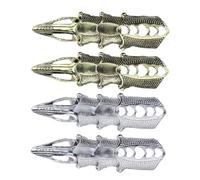 Yardwe Anillos Góticos Punk Vintage para Mujer de Aleación Bisagra para Dedo Completo, Pack de 4 Piezas Cómodas y Versátiles para Disfraces de Halloween y Cosplay