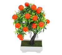 Yardwe Arbol Frutal Artificial Bonsái Naranja Falso Plantas Artificiales En Macetas Rompiendo Mercadería Mala Decoración De Naranjo Naranja Realista Interior Limón Oficina El Plastico