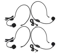 Yardwe Auriculares con Micrófono con Cable, Auriculares Abiertos de Tubo de Aire, Micrófono Portátil Omnidireccional, Color Negro, Paquete de 4 Unidades, para Canto, Enseñanza