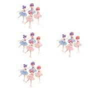 Yardwe Ballet Girl Music Box Chicas Topper De Pastel De Ballet Decoraciones De Cumpleaños Decoración De Pasteles Estatua De Bailarina De Ballet De Polivinilo 4 Piezas X 4