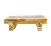 Yardwe Banco de Paso de Madera para Interiores y Exteriores, Taburete Multiusos Estable para Dormitorio y Baño Estructura Ligera