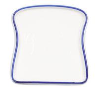 Yardwe Bandeja de Comida de Cerámica Azul Forma de Tostada Resistente al Calor y Apta para Microondas Adecuado para Banquetes y Fiestas Personales