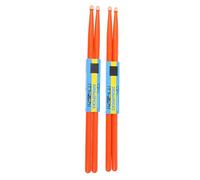 Yardwe Baquetas de Arce 5A para Instrumentos de Percusión, Color Naranja, Paquete de 4 Unidades, Palos de Madera para Ensayo y Conciertos