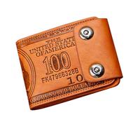 Yardwe Billetera de Cuero y Múltiples Compartimentos Estilo Vintage Marrón Cierre Doble de Botón Multifuncional para Organizar Esenciales Seguridad Añadida para Hombres