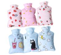 Yardwe Bolsa de Agua Caliente Pequeña 6 Piezas Diseño de Dibujos Animados Labios Rojos Plátano Fresa Taza Nube Gato Bolsa Térmica de PVC para Calentar Manos y Aliviar Calambres