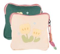 Yardwe Bolsa Sanitaria de Algodón y Lino para Toallas Higiénicas y Tampones, Ligera y Multipropósito, 2 Piezas para Oficina y Viajes, Adecuado para Niñas y Mujeres