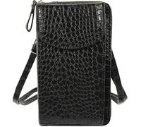 Yardwe Bolso Bandolera Mujer de Piel Sintética PU Resistente Doble Multiusos para Móvil y Almacenamiento Bolsa Cruzada Cómoda para Estudiantes y Uso Diario Color Negro
