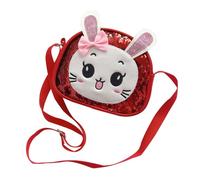 Yardwe Bolso Infantil Lentejuelas Conejo Rojo Bolso Bandolera PU Niñas Bolsito Cruzado Dibujos Animados Cómodo y Duradero para Niñas