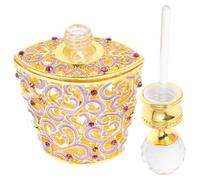 Yardwe Botella de Perfume de Vidrio Vintage de 10 Ml Diseño Artístico y Gotero Recargable para Almacenar Líquidos en Baño o Hogar