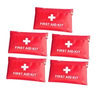 Yardwe Botiquín de Primeros Auxilios Mini 5 Piezas Bolsa Portátil Roja de 420D Oxford Resistente y Ligera Organizador Compacto para Emergencias Viajes Senderismo y Camping Tamaño